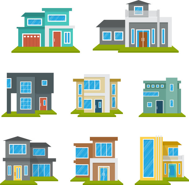 现代住宅住宅房地产图标象征单位图片下载