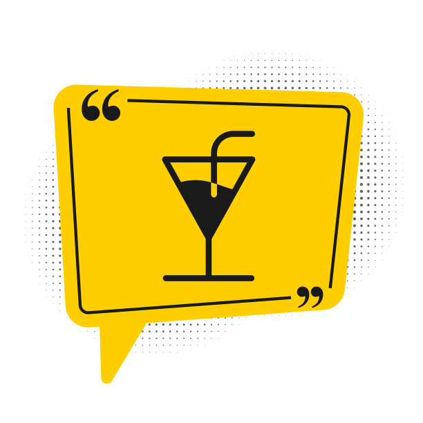 黑色鸡尾酒图标孤立在白色背景图片下载