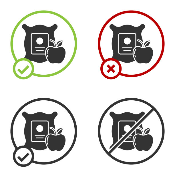 黑苹果袋图标孤立在白色图片下载