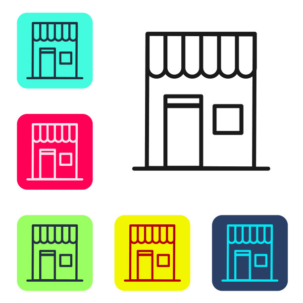 黑线咖啡店图标孤立在白色图片下载