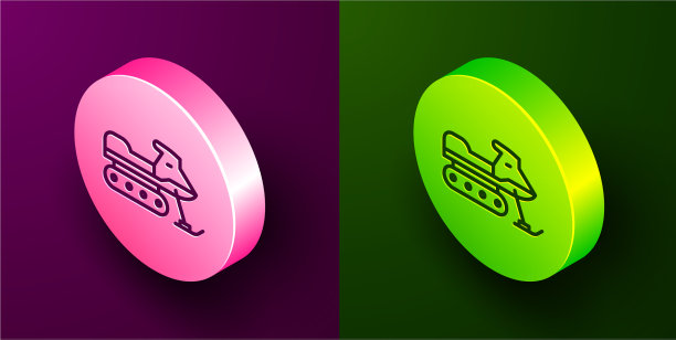 等距线雪地摩托图标孤立在紫色图片下载