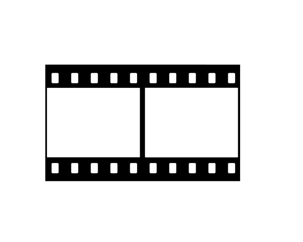 黑色胶片条纹图标在孤立的白色背景图片下载