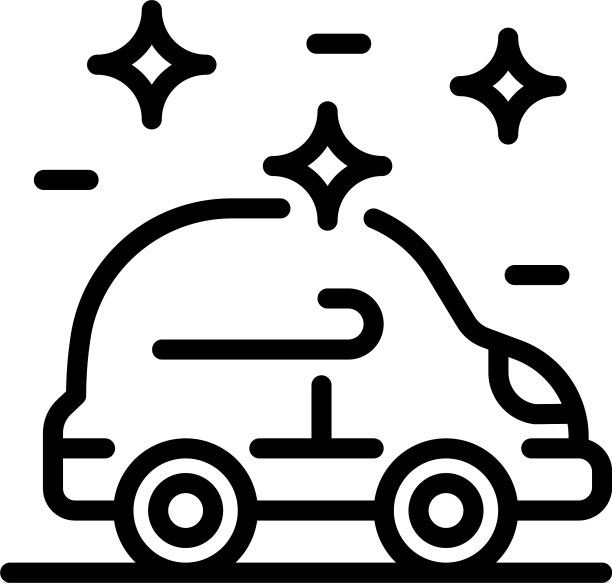 清洗后的汽车图标轮廓风格图片下载