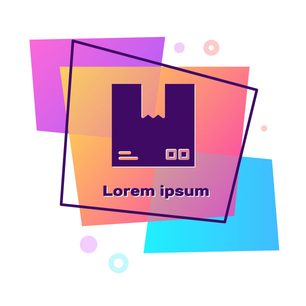 带有交通标志图标的紫色纸板箱图片下载