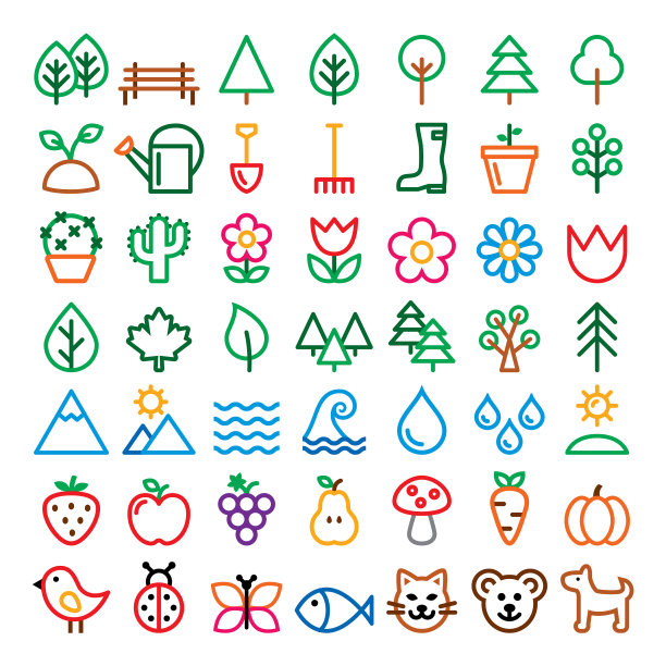 自然线条图标设置极简图片下载