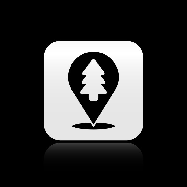 地图图标上的黑色位置森林图片下载