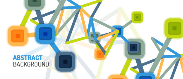 抽象的正方形网点连接方式图片下载