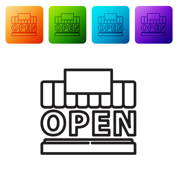 黑线购物大楼或商场和图片下载