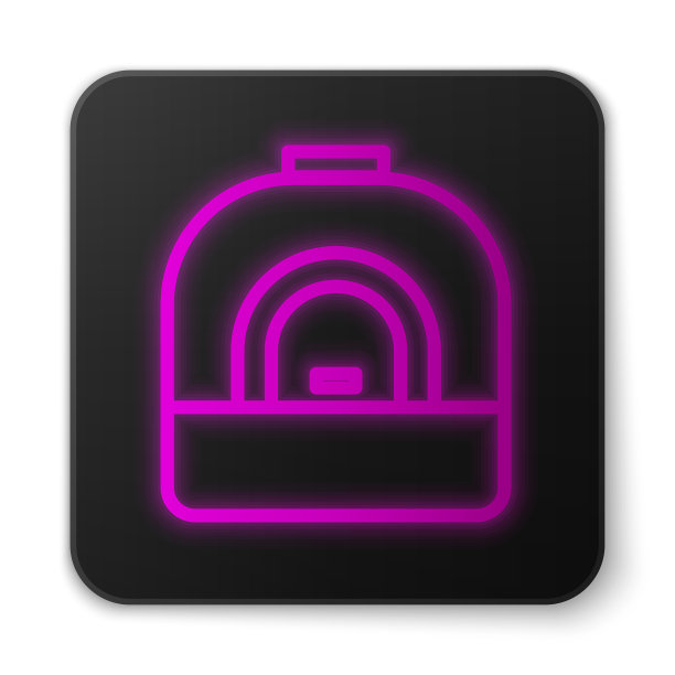 发光的霓虹灯线烤箱图标孤立在白色图片下载