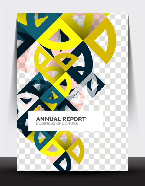 商业传单年度报告圆形和三角形图片下载