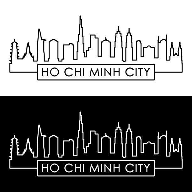 胡志明市天际线风格可编辑图片下载