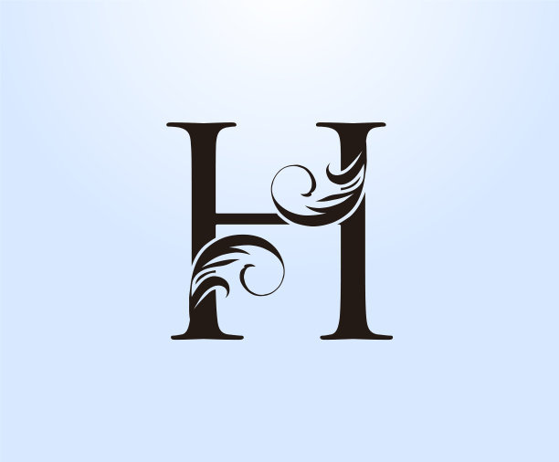 豪华字母h crest标志复古经典绘制图片下载