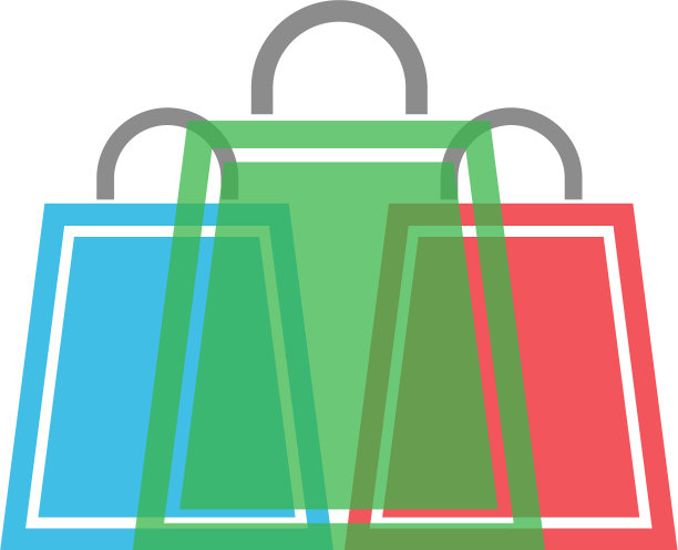 篮袋概念网上商店的标志图标图片下载