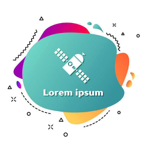 白色卫星图标孤立在白色背景上图片下载