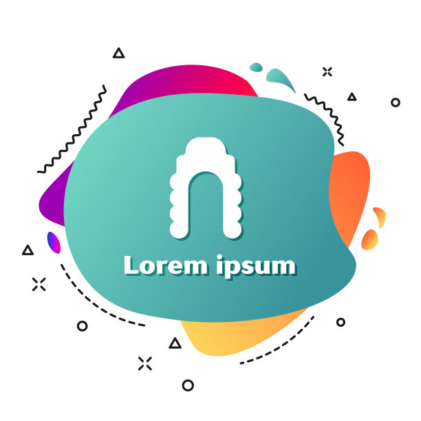 白色法官假发图标孤立在白色背景图片下载