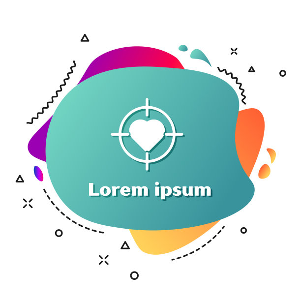 白色的心在中心飞镖目标瞄准图标图片下载