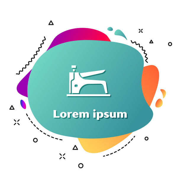 白色建筑订书机图标孤立在白色上图片下载