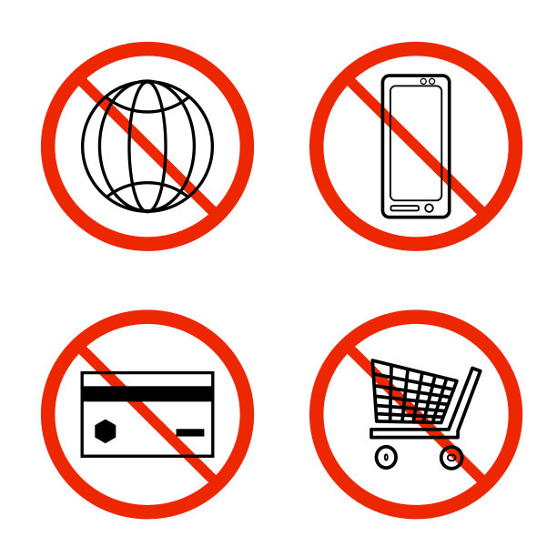 将禁止的红色标志隔离开来图片下载