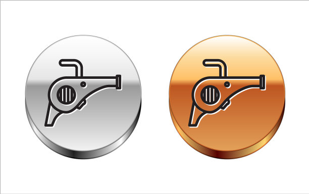 黑线叶片花园吹风机图标隔离图片下载