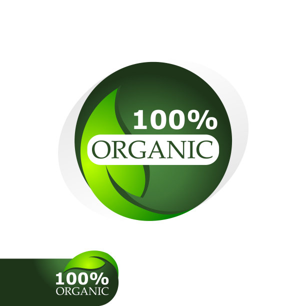 绿色叶子的有机标志图片下载