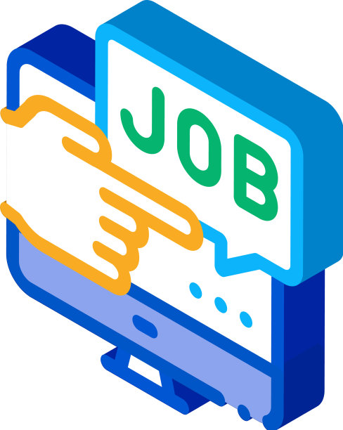 电子求职等距图标图片下载