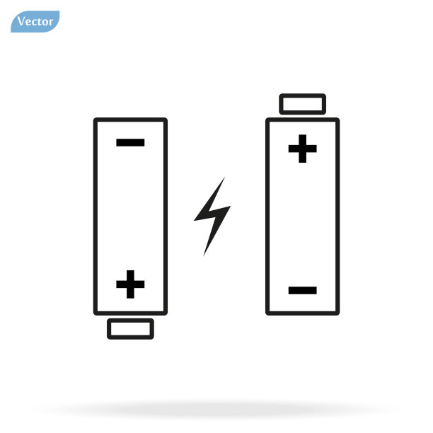 图标为两节电池充电加载电源图片下载
