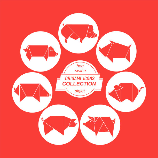 折纸猪集合图片下载