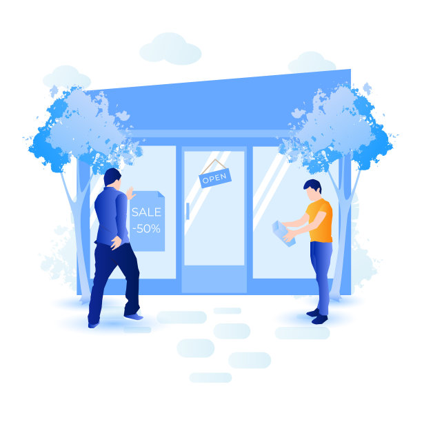 商店大楼有橱窗，让顾客高兴图片下载