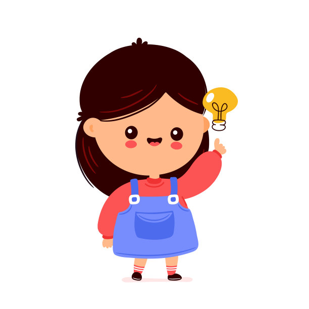 可爱的快乐的有趣的女孩与灯泡图片下载