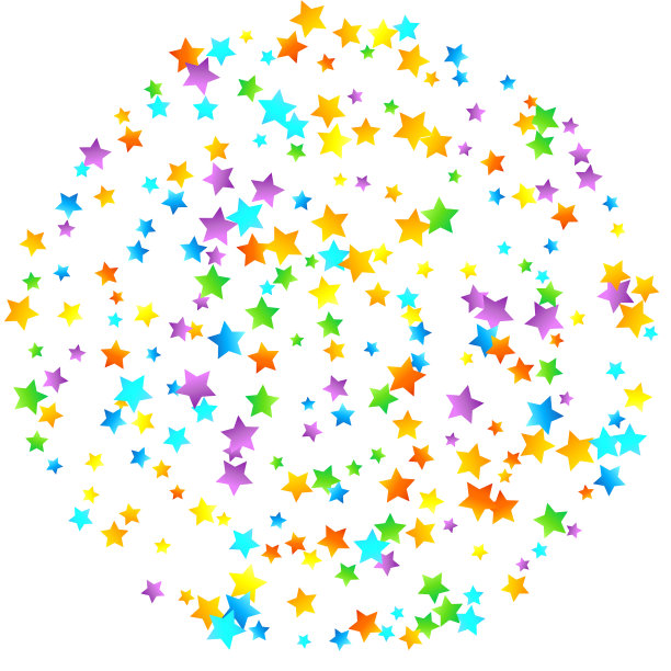 彩虹喜庆五彩缤纷，星光飘洒图片下载