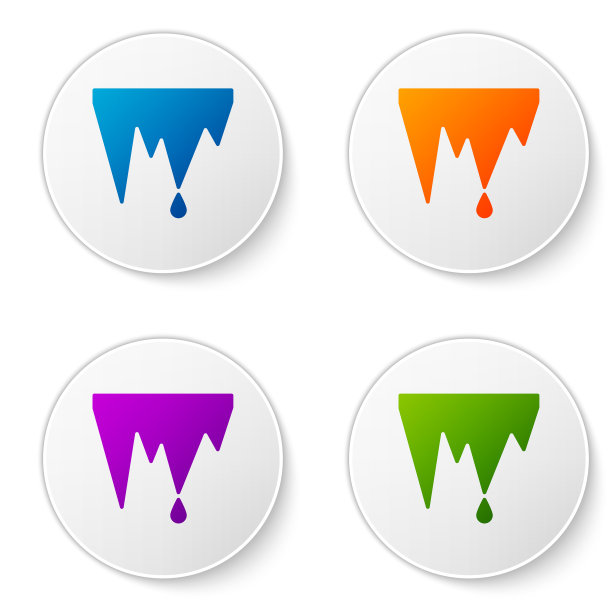 彩色冰柱图标孤立在白色背景图片下载