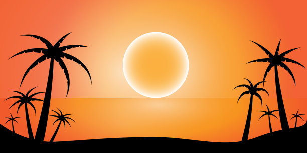 日落或日出的海洋自然景观图片下载