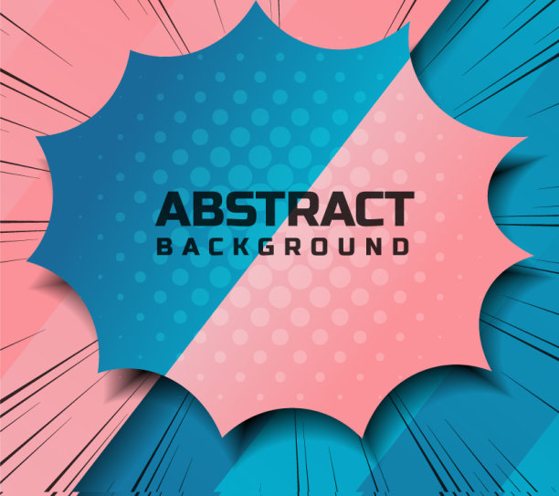 抽象的变焦线漫画风格和波普艺术的粉红色图片下载