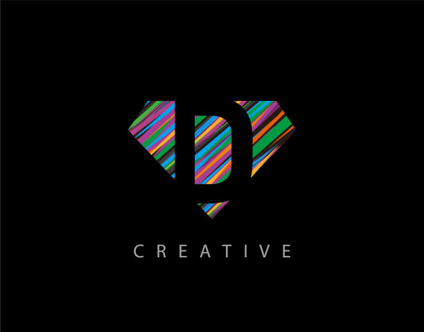 字母d抽象钻石标志创意d字母图片下载