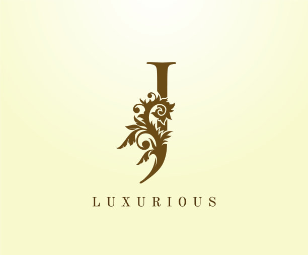 J字母经典标志复古棕色字母邮票图片下载