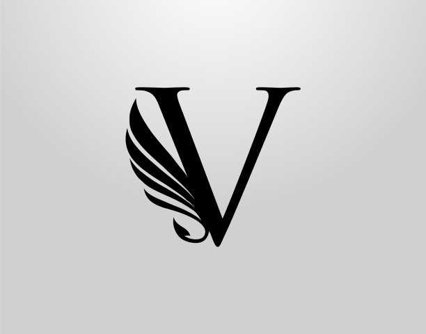 首字母v经典翼标志纹章v字母图片下载