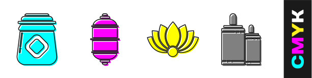 Set jar honey中国纸灯笼荷花图片下载