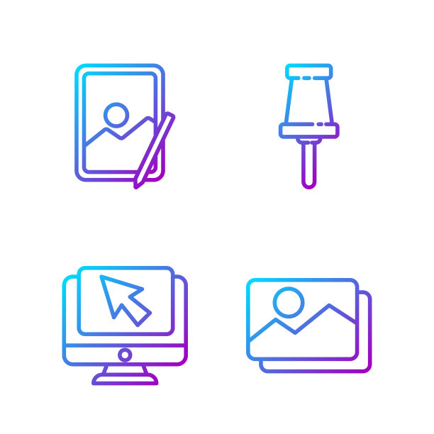 设置线画山水电脑显示器和图片下载