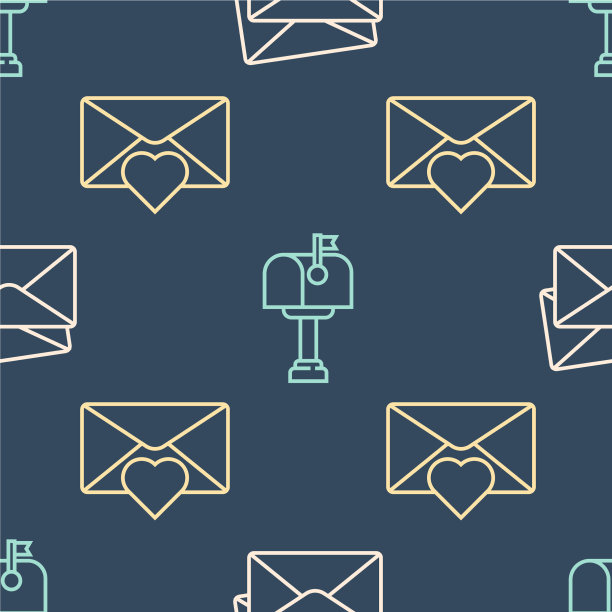 订线信封，信封上有情人心图片下载