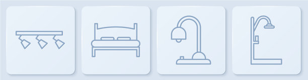 设置led线路轨道灯和台灯图片下载