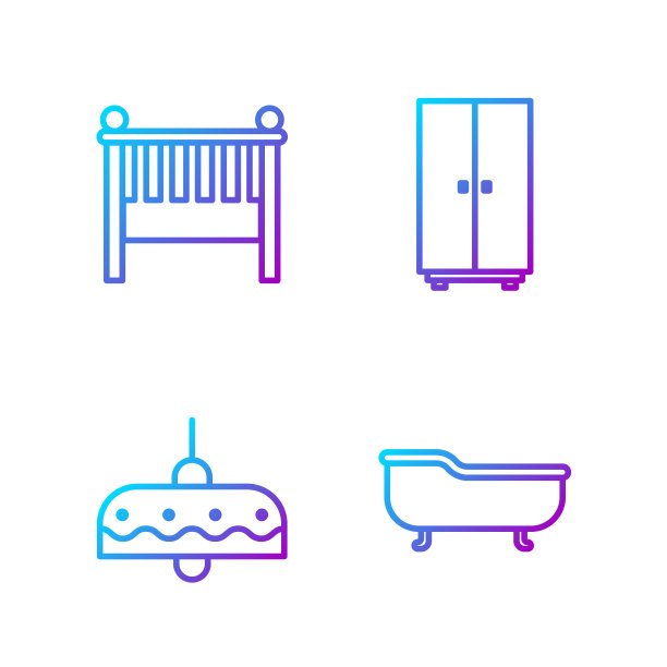 设置线条浴缸吊灯倒钩摇篮床图片下载