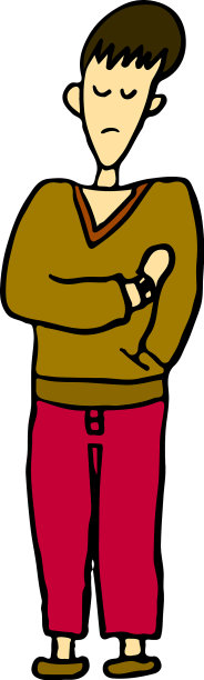 卡通男孩说没有孤立的白人图片下载