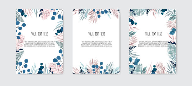 集卡与树叶婚礼装饰的概念图片下载