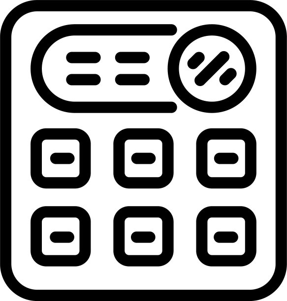 金钱计算器图标轮廓风格图片下载