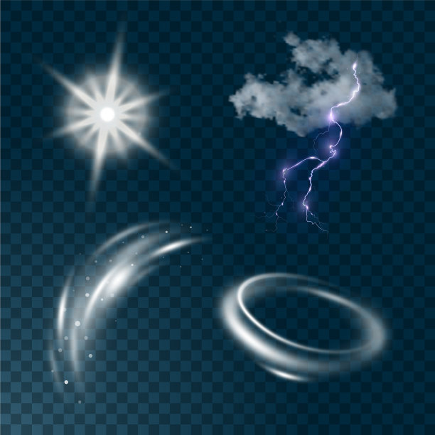 天气现实图标设置隔离图片下载