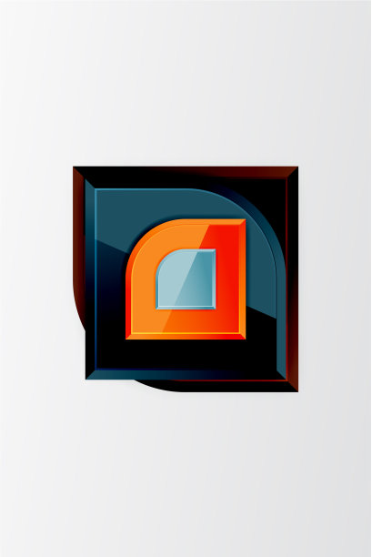 光滑的玻璃方块与圆形元素几何图片下载