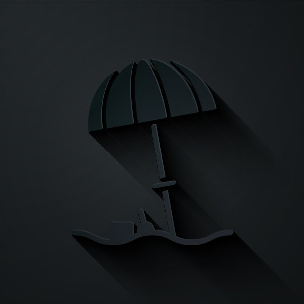 剪纸防晒伞的海滩图标图片下载