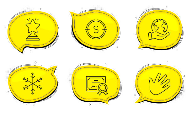 赢家的手和雪花图标设置美元图片下载