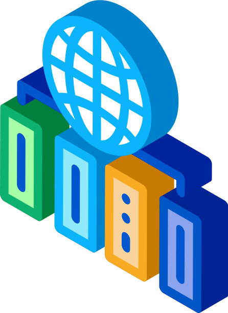 世界分布等距图标图片下载