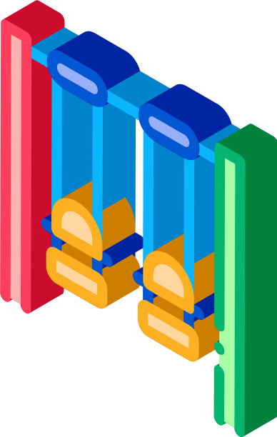 两个秋千为儿童等距图标图片下载